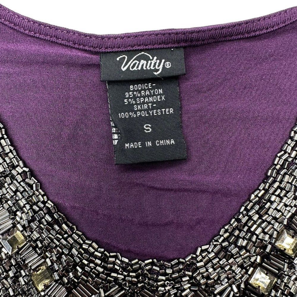 Vanity Sleeveless Beaded Ruffled Mini Dress (S) - Picture 7 of 7